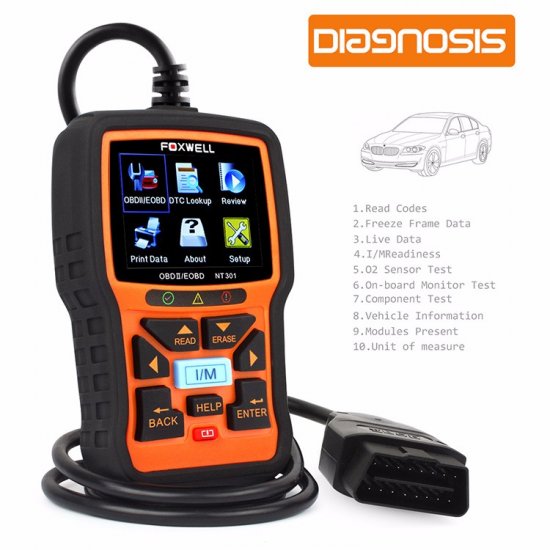 FOXWELL NT301 OBD2 Automotive Scanner Car Code Reader - Click Image to Close